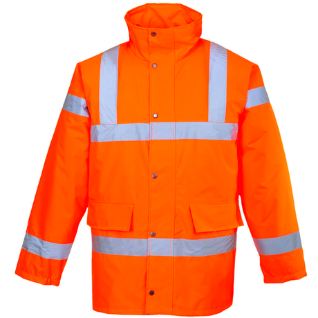 Portwest S460 Hi-Vis Traffic Jacket Orange Class 3 Railspec Waterproof