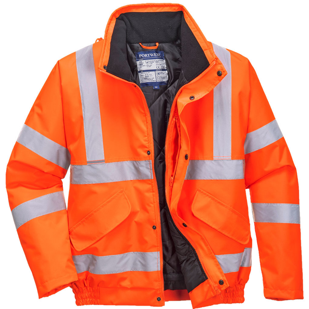Portwest S463 Hi Vis Bomber Jacket Class 3 Railspec Waterproof Work Coat