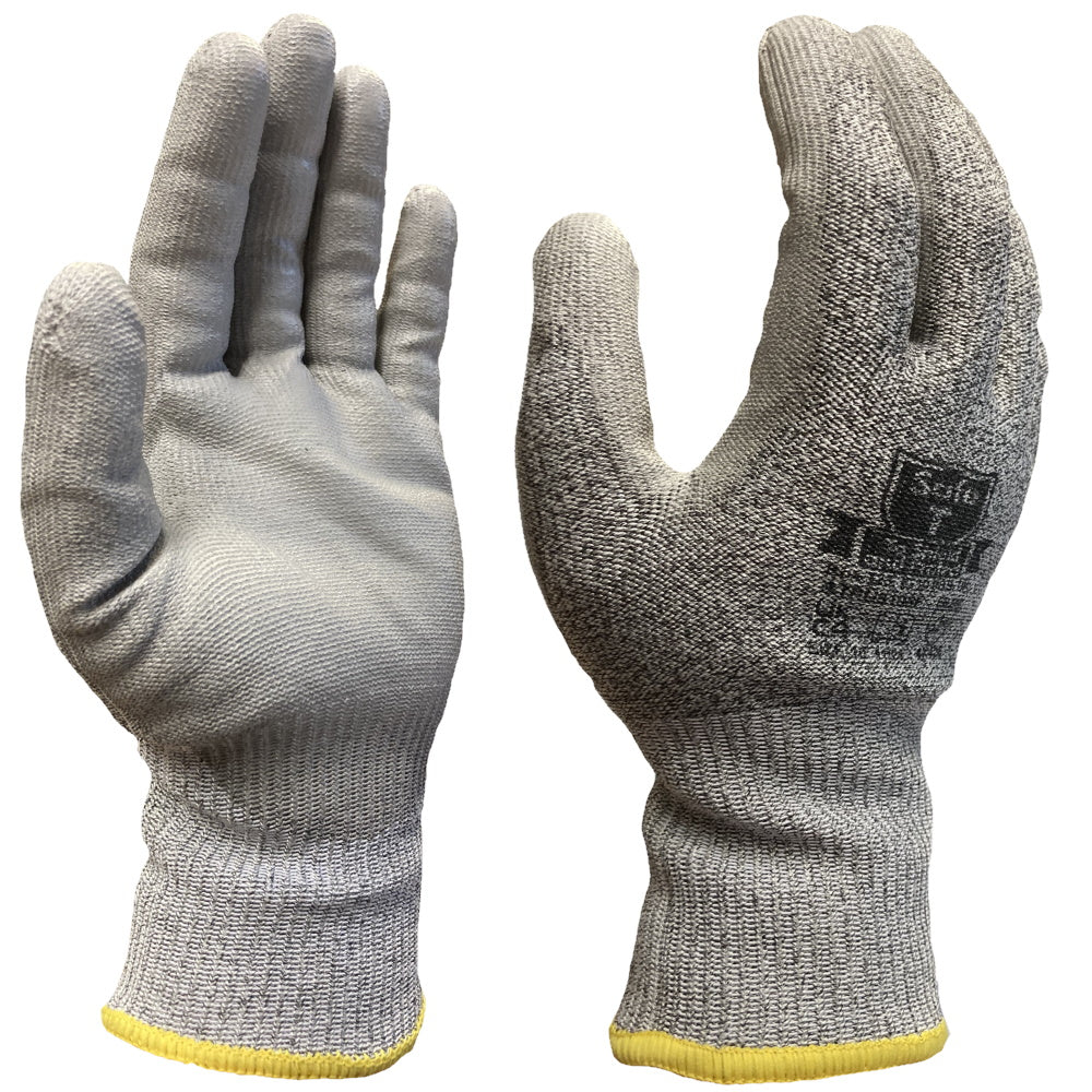 Safe T Cut F PU Palm Cut-Resistant Work Gloves HPPE Level F Protection