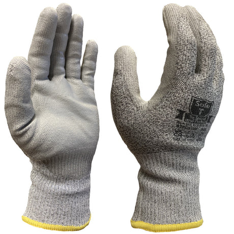 Safe T Cut F PU Palm Cut-Resistant Work Gloves HPPE Level F Protection