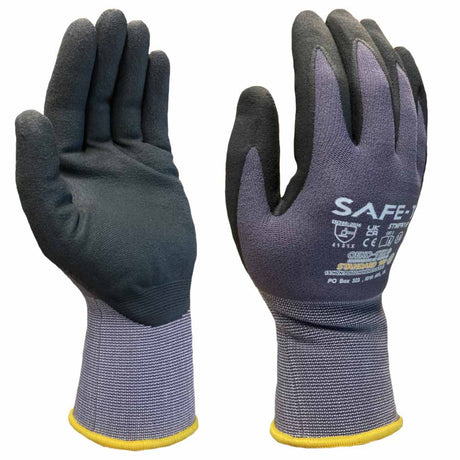 Safe T Nitrile Micro Foam Work Gloves 15 Gauge Touchscreen Compatible