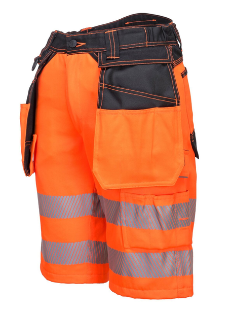 High Vis Multi Pocket Cargo Shorts Class 1 Knee Length