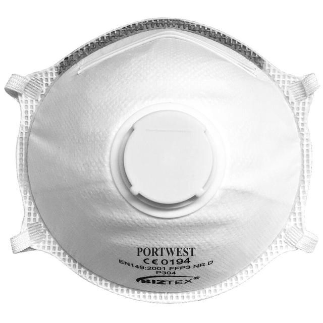 FFP3 Valved Dolomite Light Cup Respirator Face mask x 10
