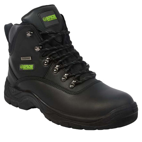 Apache Black Waterproof Safety Hiker S3 Steel Toe Work Boots