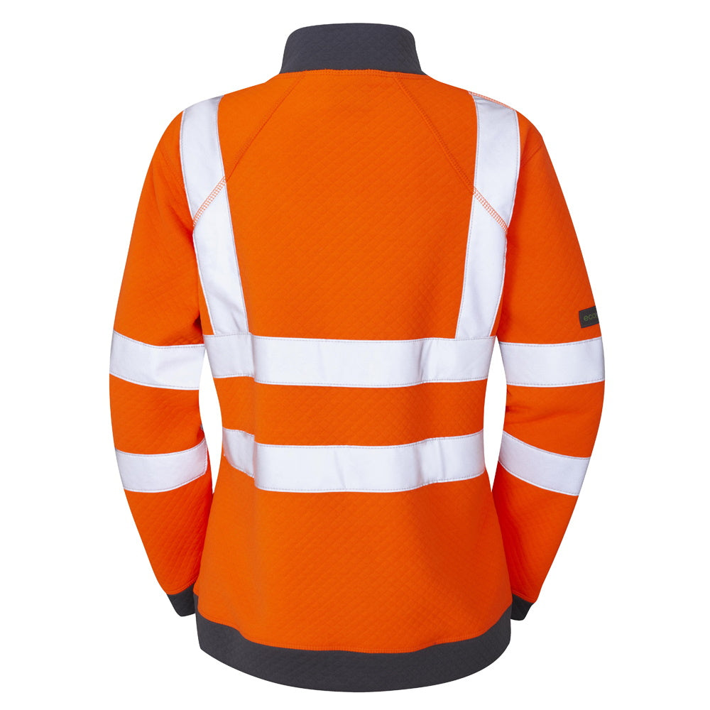 Leo Workwear Elberry Hi Vis Womens Sweatshirt Orange Railway Compliant