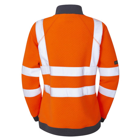 Leo Workwear Elberry Hi Vis Womens Sweatshirt Orange Railway Compliant