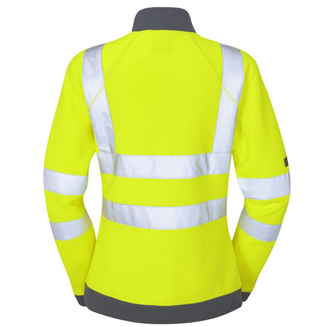 Leo Workwear Hi Vis Sweatshirt Women's Yellow EcoViz Recycled Quarter Zip