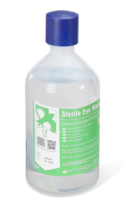 Click Eye Wash Solution 500ml Sterile Saline Irrigation