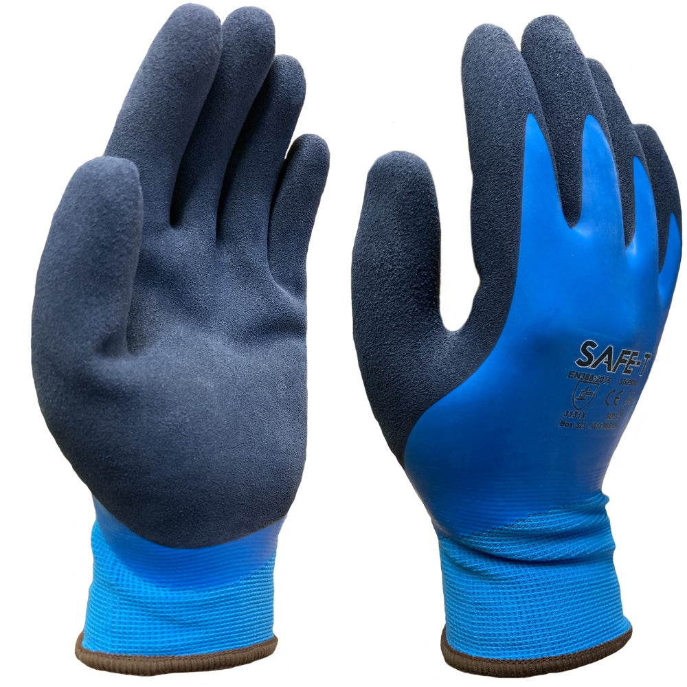 Safe T Waterproof Latex Gloves Sandy Foam Grip Wet Work Gloves