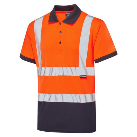 Supertouch Hi Vis 2 Tone Polo Shirt Orange Navy
