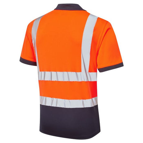 Supertouch Hi Vis 2 Tone Polo Shirt Orange Navy