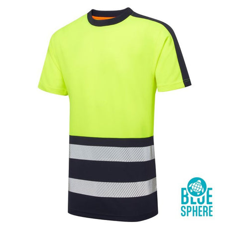 Supertouch Hi Vis Eco CoolAir T-Shirt Yellow/Navy