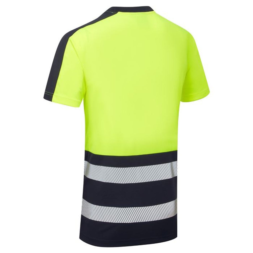 Supertouch Hi Vis Eco CoolAir T-Shirt Yellow/Navy