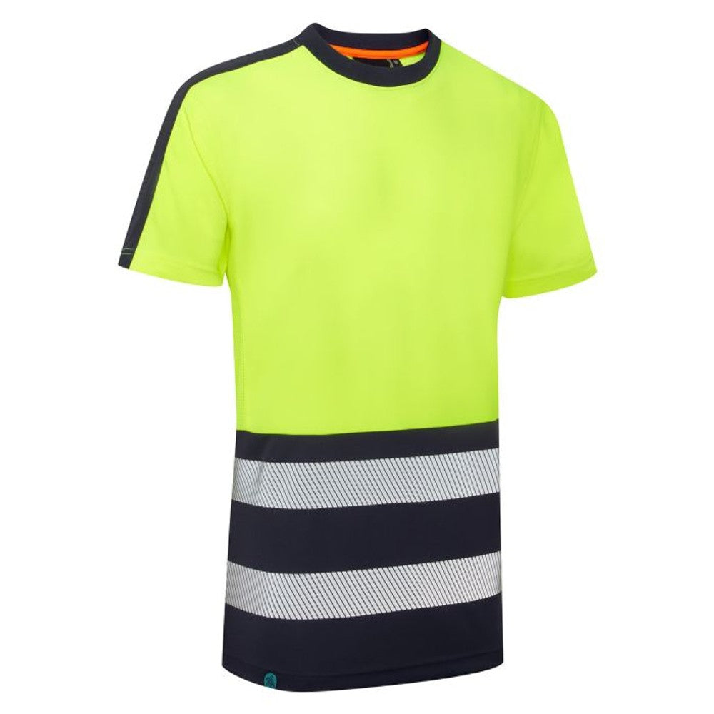 Supertouch Hi Vis Eco CoolAir T-Shirt Yellow/Navy