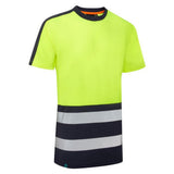 Supertouch Hi Vis Eco CoolAir T-Shirt Yellow/Navy