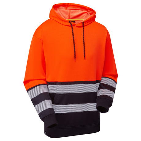 Supertouch Hi Vis Eco Hoodie Orange Navy CottonCool