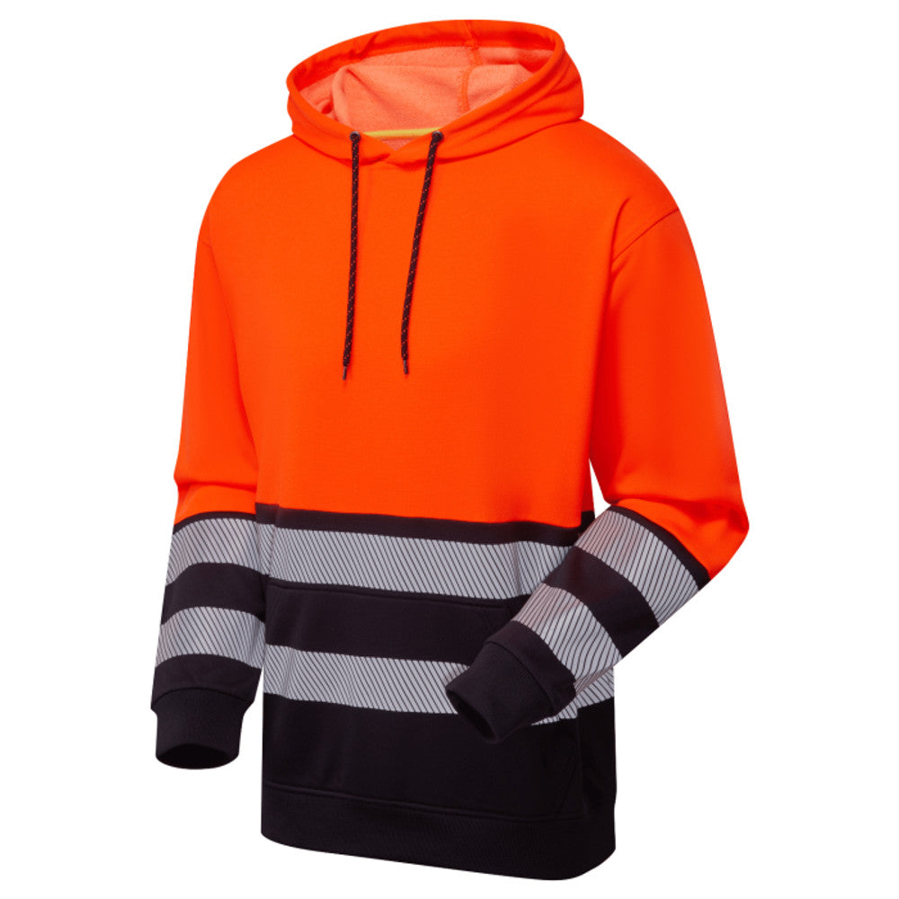 Supertouch Hi Vis Eco Hoodie Orange Navy CottonCool