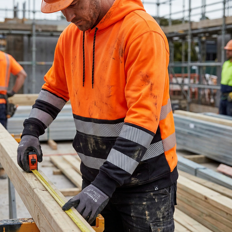 Supertouch Hi Vis Eco Hoodie Orange Navy CottonCool