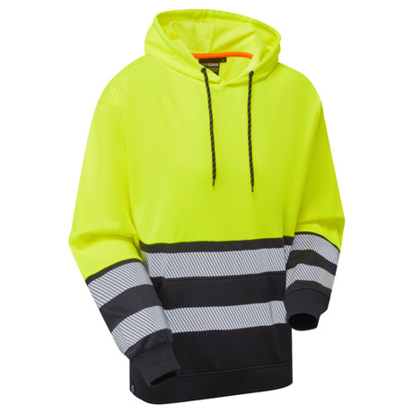 Supertouch Hi Vis Eco Hoodie Yellow Navy CottonCool