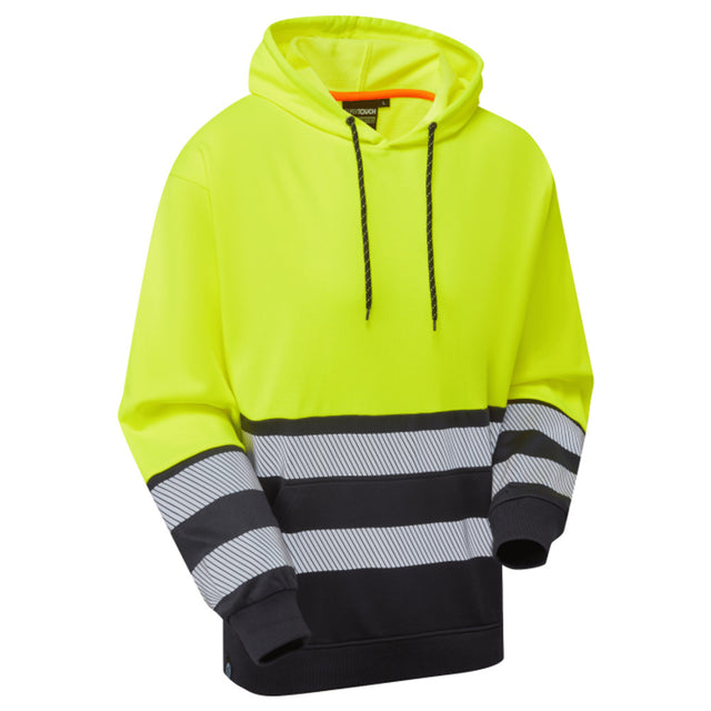 Supertouch Hi Vis Eco Hoodie Yellow Navy CottonCool