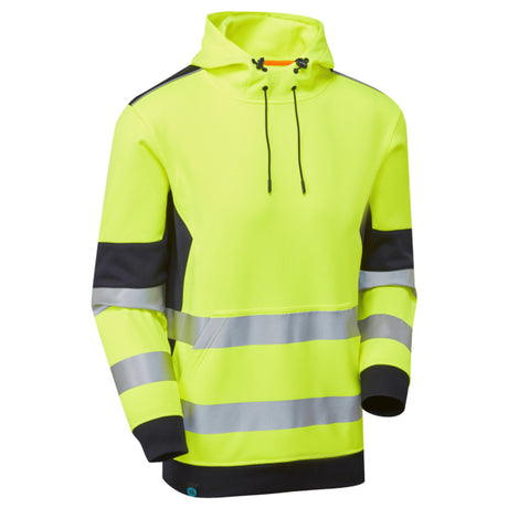 Supertouch Hi Vis Eco Hoodie Yellow Navy Recycled