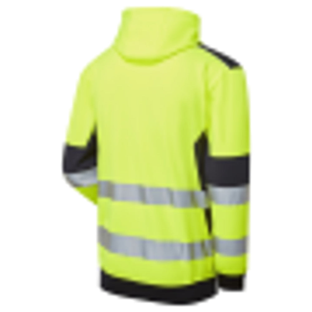 Supertouch Hi Vis Eco Hoodie Yellow Navy Recycled