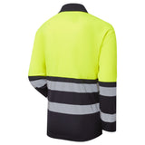 Supertouch Hi-Vis Eco Long Sleeve Polo Yellow Navy
