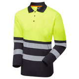 Supertouch Hi-Vis Eco Long Sleeve Polo Yellow Navy