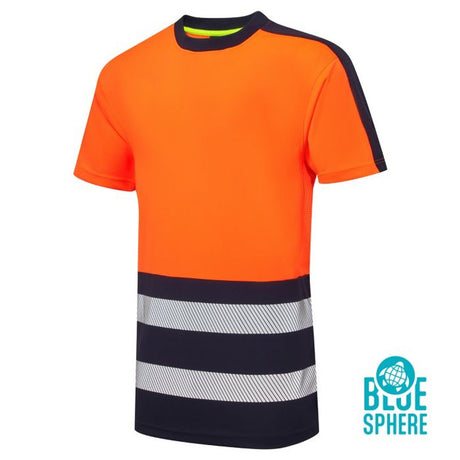 Supertouch Hi Vis Eco T-Shirt Orange Navy CoolAir