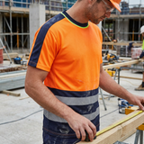 Supertouch Hi Vis Eco T-Shirt Orange Navy CoolAir