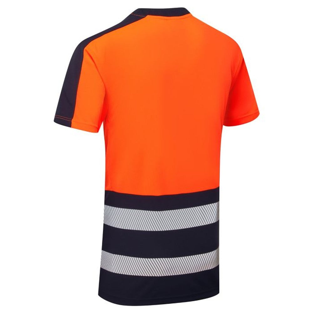 Supertouch Hi Vis Eco T-Shirt Orange Navy CoolAir