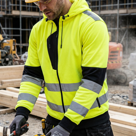 Supertouch Hi Vis Eco Zip Hoodie Yellow EN20471