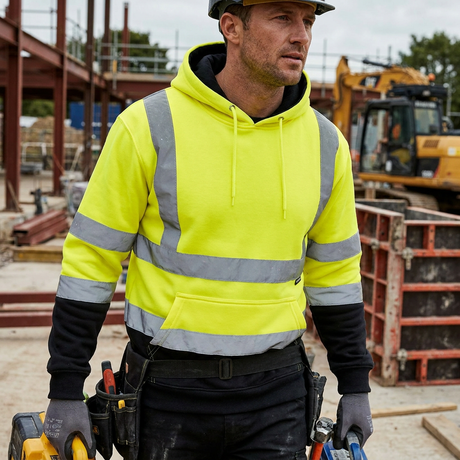 Supertouch Hi Vis Hoodie Yellow Two Tone EN ISO 20471