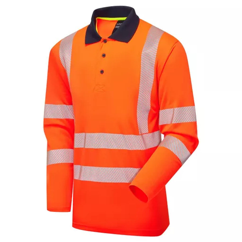 Supertouch Hi Vis Long Sleeve Polo Orange Class 2