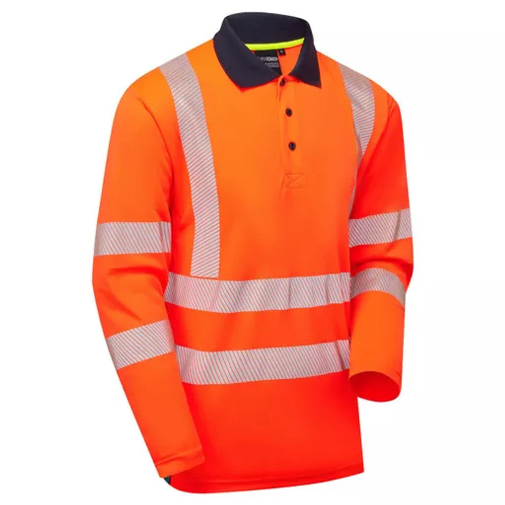 Supertouch Hi Vis Long Sleeve Polo Orange Class 2