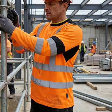 Supertouch Hi Vis Long Sleeve T-Shirt Orange CottonCool