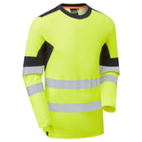 Supertouch Hi-Vis Long Sleeve T-Shirt Yellow CottonCool