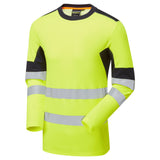 Supertouch Hi-Vis Long Sleeve T-Shirt Yellow CottonCool