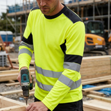 Supertouch Hi-Vis Long Sleeve T-Shirt Yellow CottonCool