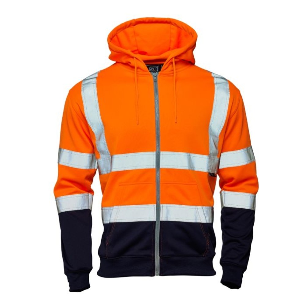 Supertouch Hi Vis Orange Two Tone Hooded Sweatshirt