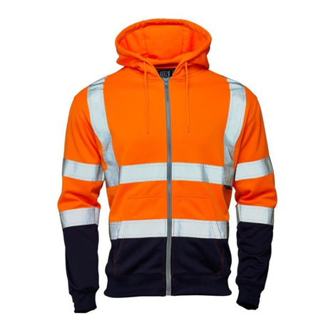 Supertouch Hi Vis Orange Two Tone Hooded Sweatshirt