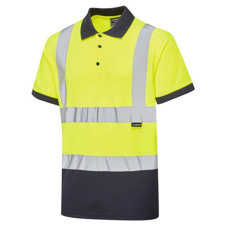 Supertouch Hi Vis Two Tone Polo Shirt Yellow Navy