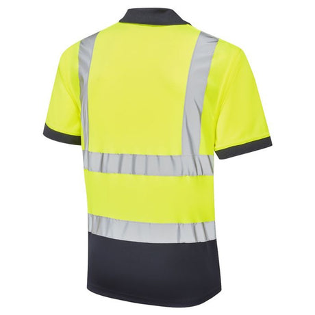 Supertouch Hi Vis Two Tone Polo Shirt Yellow Navy