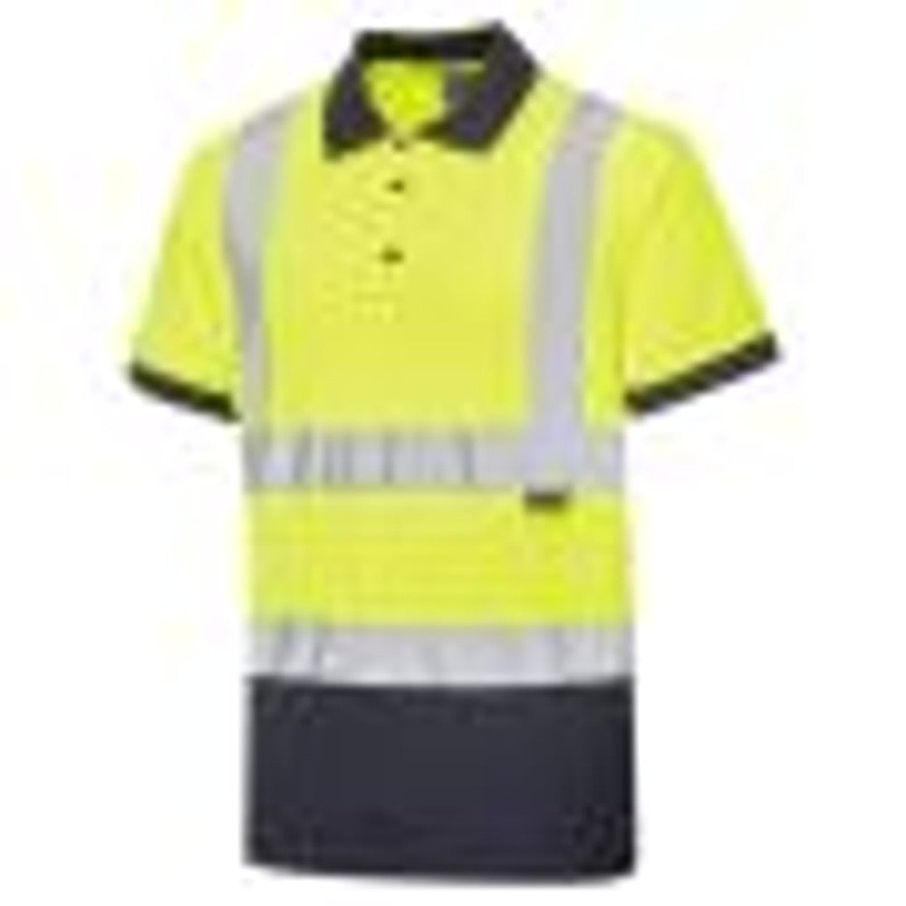 Supertouch Hi Vis Two Tone Polo Shirt Yellow Navy