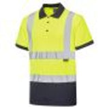 Supertouch Hi Vis Two Tone Polo Shirt Yellow Navy