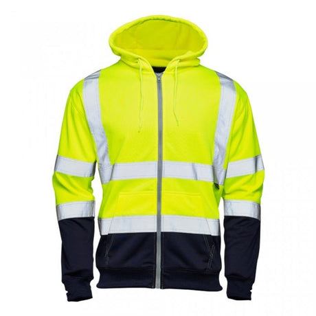 Supertouch Hi Vis Yellow 2 Tone Zipped Hoodie Class 2