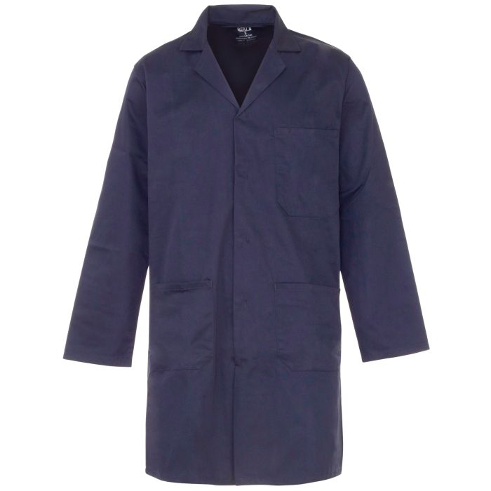 Supertouch Polycotton Lab Coat Concealed Stud Fastener White