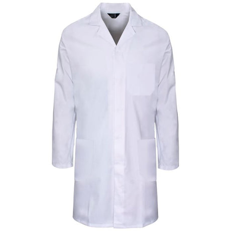 Supertouch Polycotton Lab Coat Concealed Stud Fastener White