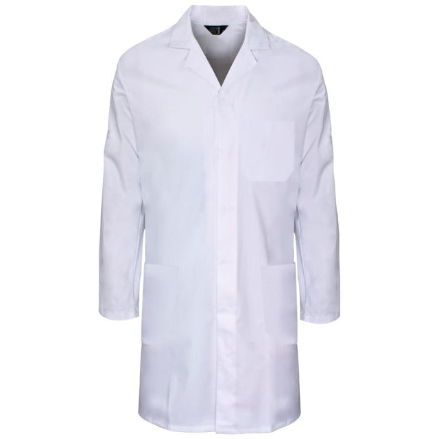 Supertouch Polycotton Lab Coat Concealed Stud Fastener White