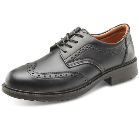 Brogue Style Black Leather Managers Safety Shoe